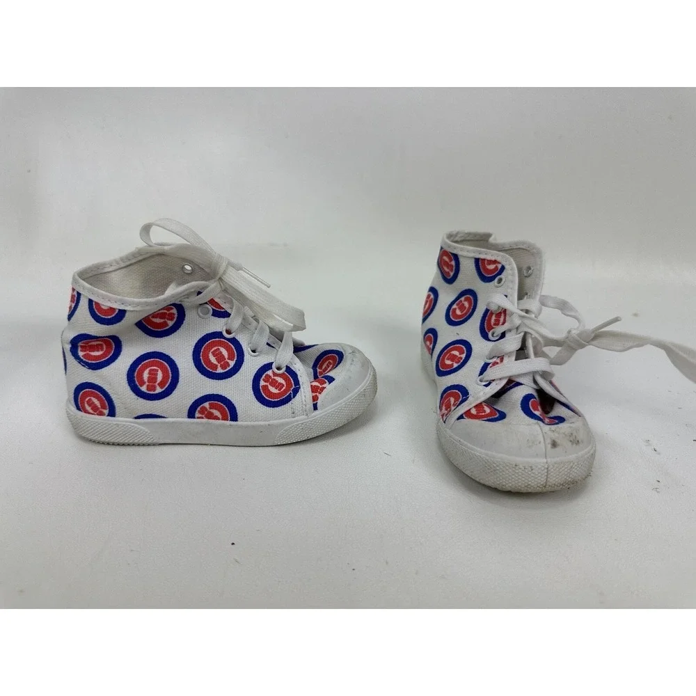 Chicago Cubs Baby Toddler‎ Shoes Hightops Infant Size 5 Vintage Lace Up